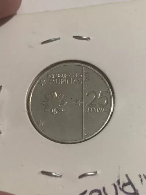 2018 Philippines 25 Sentimo Coin UNC