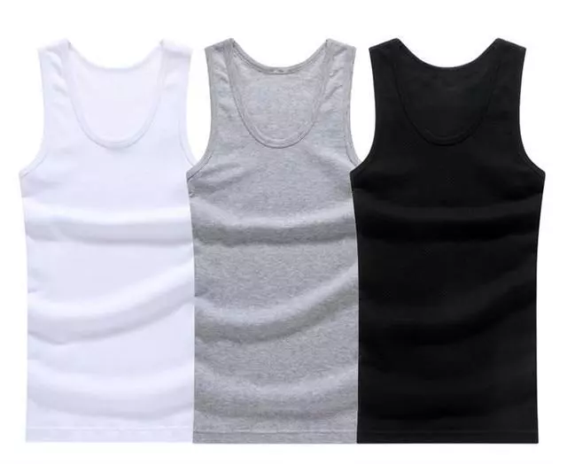 3 piezas Camisa Sin Mangas De Algodón Para Hombres Ropa Muscular Checo Interior