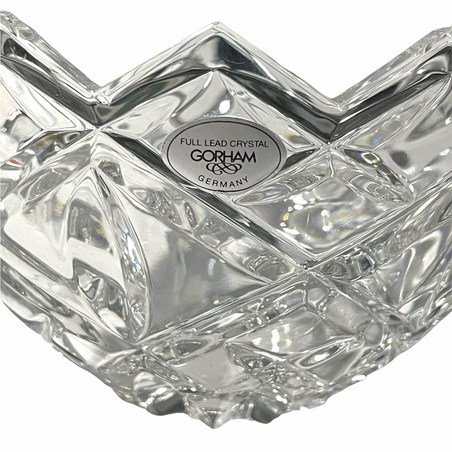 GORHAM Small Round BOWL 6" x 4"RARE 12 POINTS -Full Lead Crystal Cut Glass 2