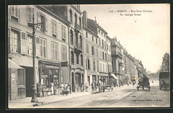 CPA Nancy, Rue Saint Georges, vue de la rue