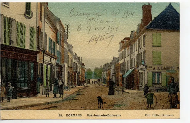 DORMANS - Marne - CPA 51 - very beautiful canvas card color rue Jean de Dormans