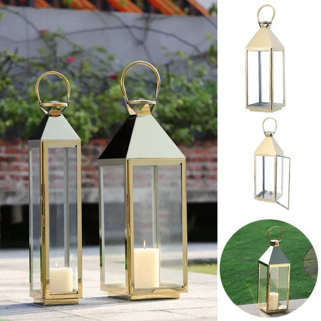 Extra Large Tall Glass Lanterns Floor Lantern Home Garden Tealight Candle Holder