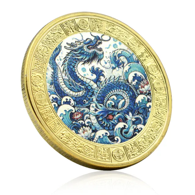 Chinese Zodiac Year of The Dragon Gold Coin 2024 Mythology Animal Collectibles