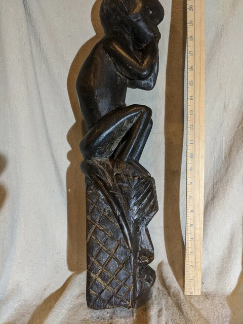 Unique Mask with Child Sitting on Head — Authentic Carved African Wood Art