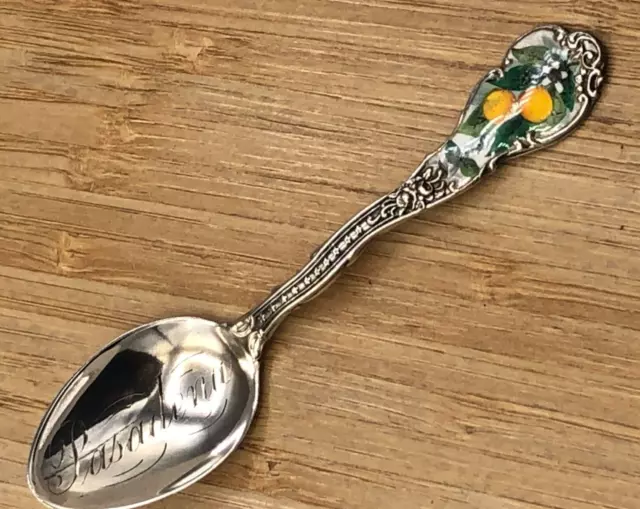 Pasadena, California small Souvenir Spoon, Sterling Silver, 3.75" with Oranges