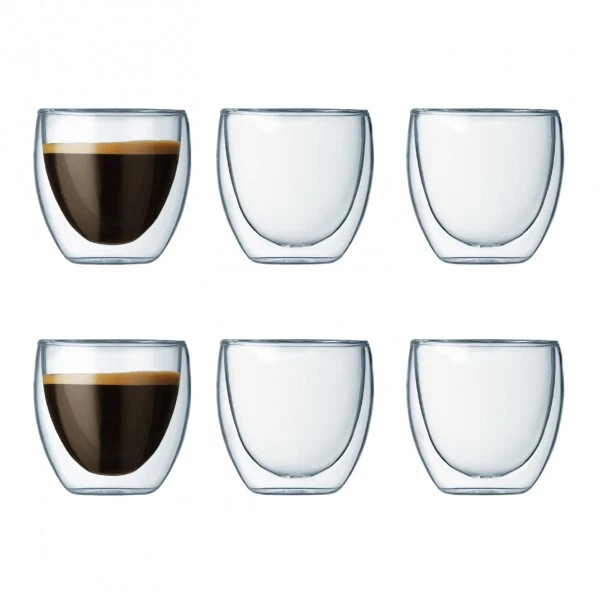 Bodum Set de 6 verres double paroi 8cl
