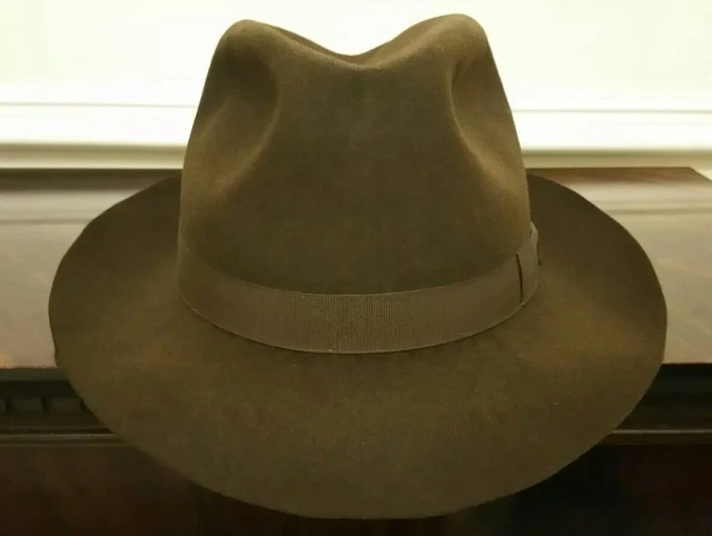 VINTAGE BROWN HERBERT Johnson Trilby Hat 'Racegoer' style, Size