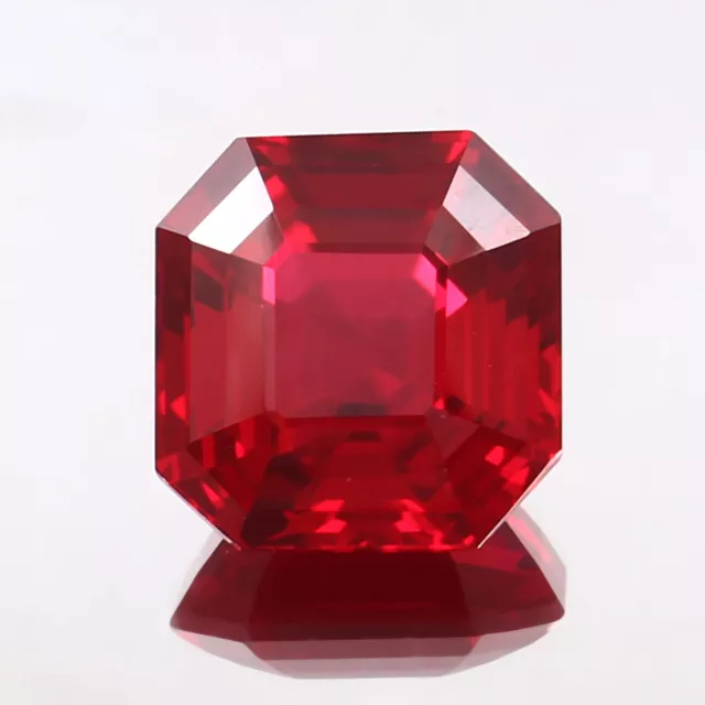 AAA Grade Natural Flawless Mozambique Red Ruby Loose Asscher Gemstone Cut 9x9 MM