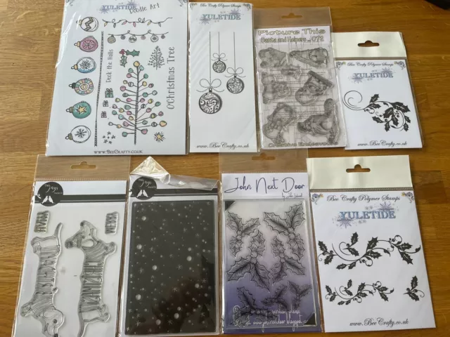 8 Various Christmas Stamps - CLEAR POLYMER STAMPS