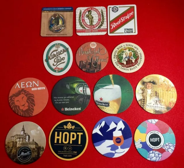 Lotto 14 Sottobicchieri di Birra Beercoasters Posavasos Cerveza Biere Sous Bock