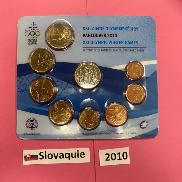 Coffret BU de 8 pièces Slovaquie 2010 de 1 cnt à 2 euros Neuve 🇸🇰 2