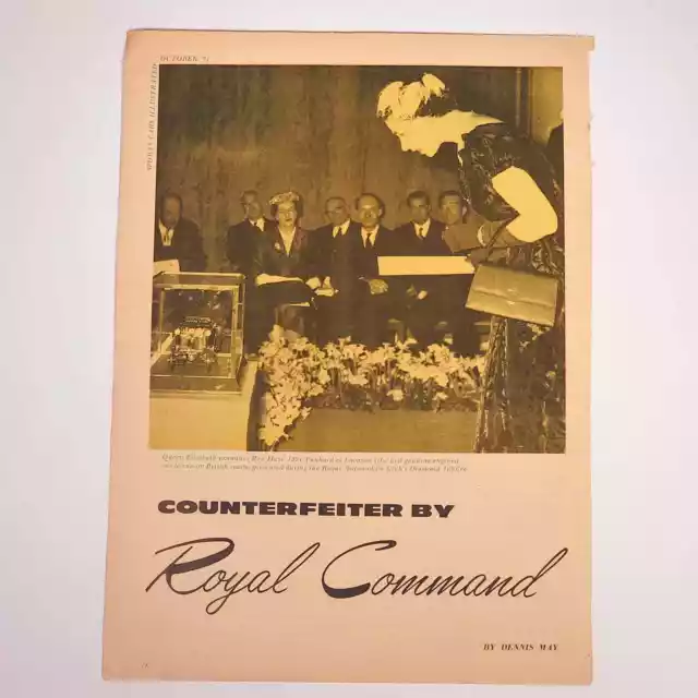 Queen Elizabeth Royal Command Print Ad 1957 Sports Cars Illustrated 8.5" x 11"