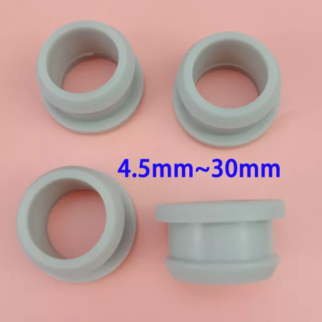 Rubber Overcoil 4~30mm Grey Inverted Buckle Through Hole Double Sided Coil Seal