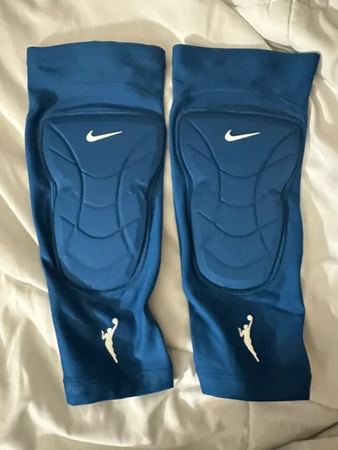 Nike Pro Women WNBA Basketball Compression Knee Pad Sleeve Pair Sz L/XL Blue BB