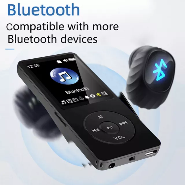 16GB MP3 Player Bluetooth 1.8" Screen HIFI Music Speaker FM Radio Voice Recorder 3