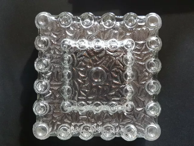 Plafonnier vintage carré applique murale verre moulé Ceiling lamp 70's