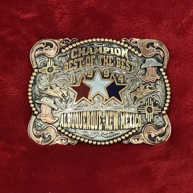 Bronc Riding Pro Rodeo Champion Trophy Buckle☆Albuquerque New Mex☆Rare☆1994☆732