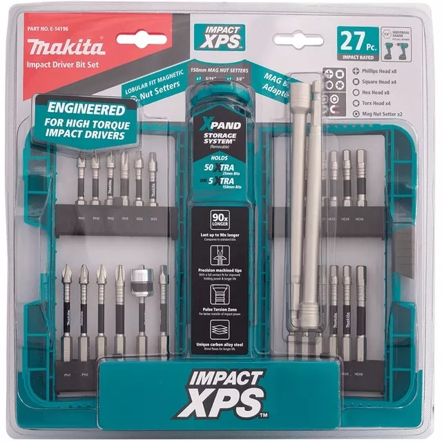 Makita Impact XPS 27 Piece Power Screwdriver Bit Set - E-14196