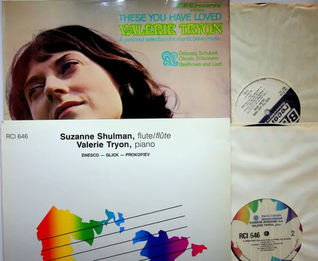 2 x VALERIE TRYON Piano LP (Those You Have Love HAND SIGNED/Enesco Glick etc)