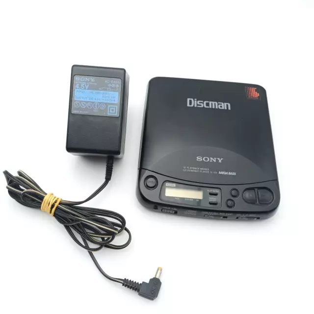 LECTEUR CD SONY DISCMAN MODÈLE D-121 MEGA BASS Avec Alimentation Sony AC-E455