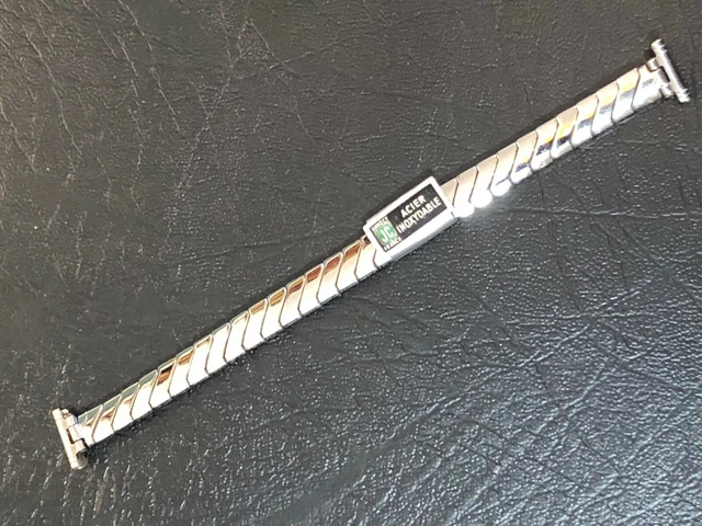 Bracelet De Montre Extensible Vintage Années 70 - Neuf De Stock, Largeur 21mm, Or Jaune