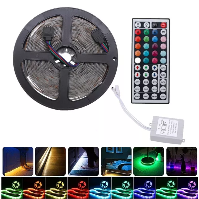 Striscia LED SMD RGB 5050 12V IP65 bobina adesiva con telecomando e alimentatore