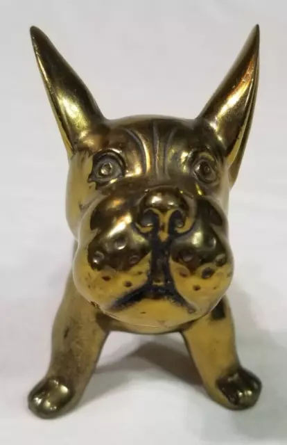 Vintage Jennings Brothers Brass French Bulldog Art Deco Figural Sculpture