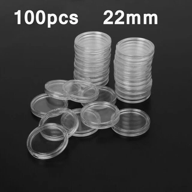 Conteneur de stockage de pièces transparent 100 pièces capsules en plastique 2