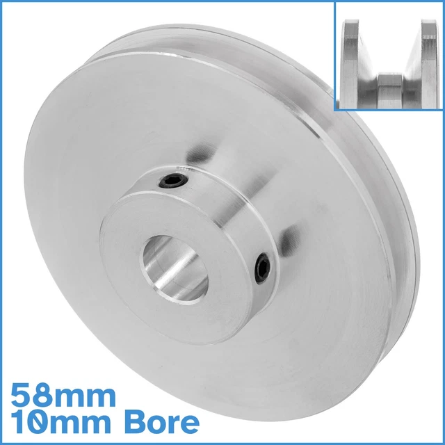 Track Wheel Motor ALUMINIUM ALLOY 58MM V Groove Track Wheel 10mm Fixed Bore Diameter ...