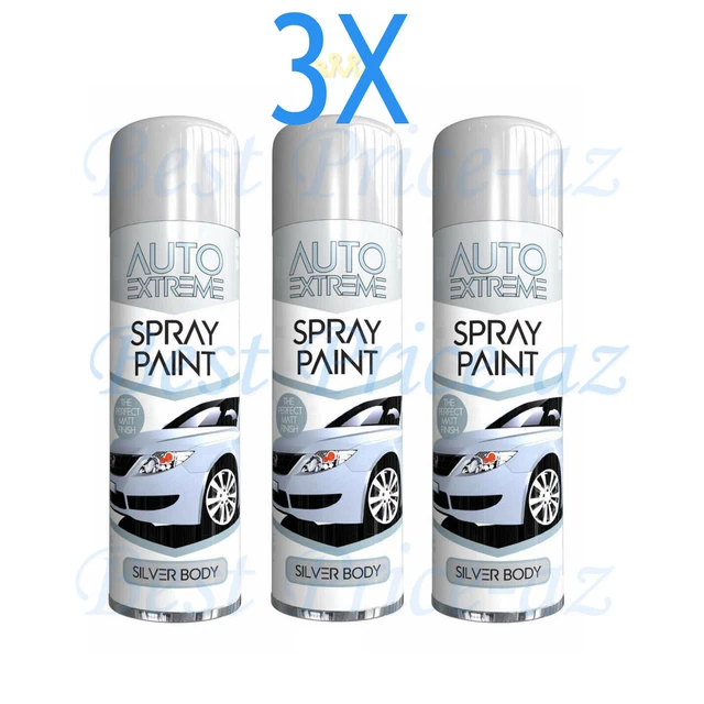 2 X ALL Aerosal Spray Paint Of Auto Extreme Silver Body 250ml For