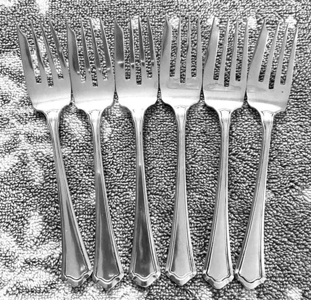 Vintage WALLACE SILVER Washington Sterling Dessert Forks, Set of 6