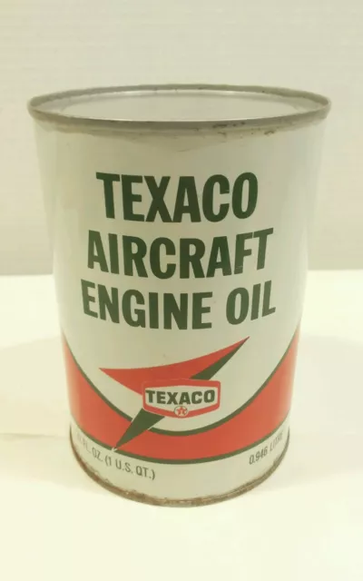 Vintage TEXACO Aircraft Engine Oil / 120 - 70 W FULL Can / 5-68 ( 50+ Yrs.)