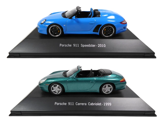 Lot de 2 Porsche 911 Speedster 1/43 Voiture miniature Diecast Model Car LP7