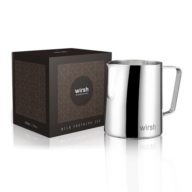 Milk Frothing Pitcher-Wirsh 12oz Steaming Pitcher for Milk Frothing, Milk Fro...