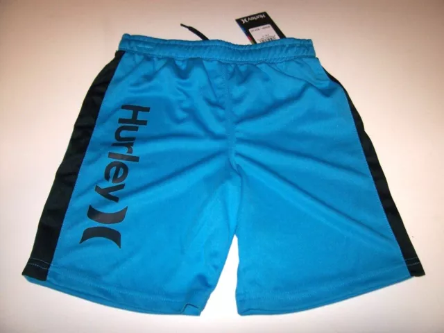 NEW Hurley sz 4 blue long walking elastic waist shorts boys youth drawstring