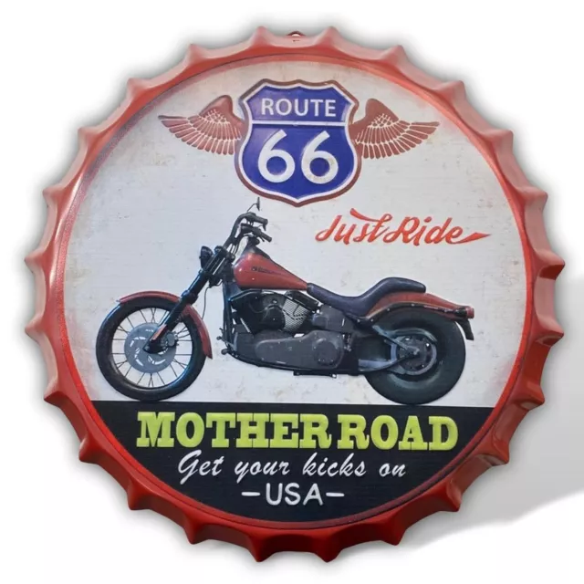 Muestra de la lata letrero de pared Route 66 tablero magnético 36cm