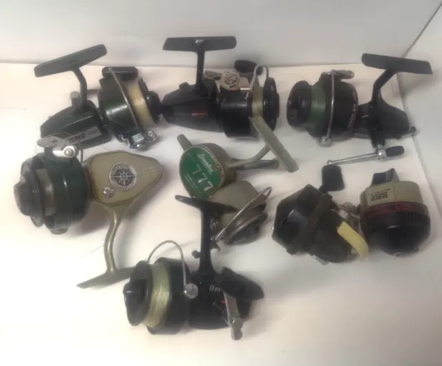 VINTAGE ZEBCO FISHING reel lot of 3 used fishing reels parts and