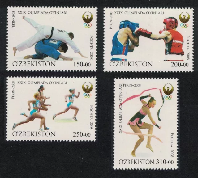 Uzbekistan Olympic Games Beijing Judo Boxing Gymnastics 4v 2008 MNH