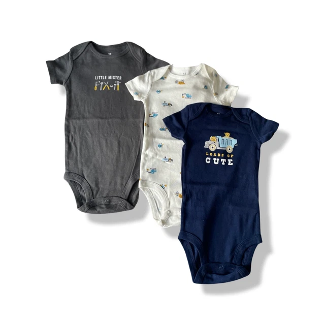 Baby/Toddler- Boys - 3 Pack Baby Grows Vests Set - UK Seller -  12-18 months