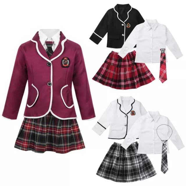 Mädchen Japan Anime Schuluniform Schulmädchen Anzug Set Karneval Fasching Kostüm