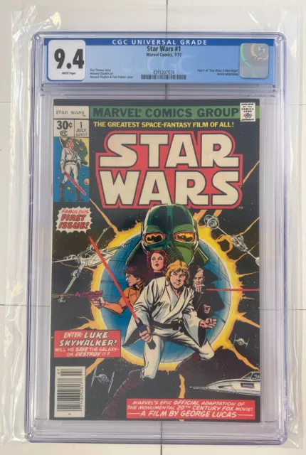 Marvel Comics ~ Star Wars #1 (1977) ~ CGC 9.4 ~ 1st Printing ~ Luke ~ Vader ~