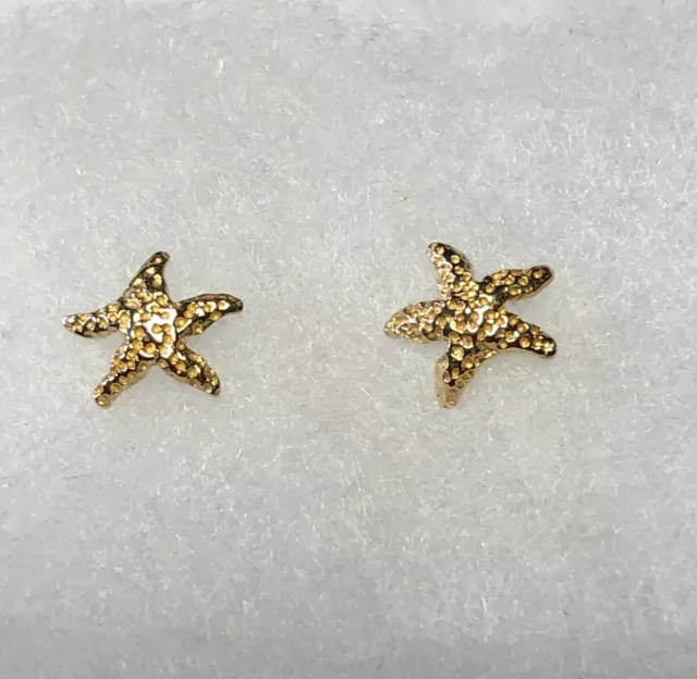 14K Gold Sea Star  Stud Earrings