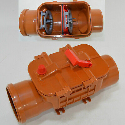 Válvula de retención doble Ø110 mm tubo de escape trasero para tubos de aguas residuales HT/KG