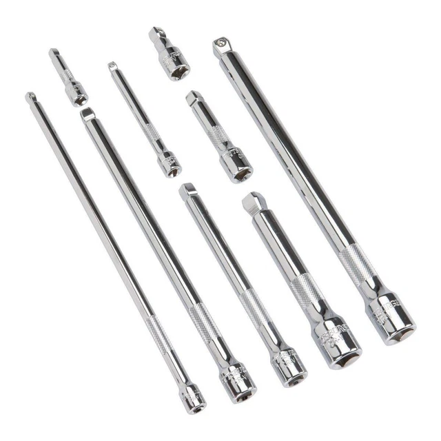 9 Piece 1/4, 3/8 and 1/2 Drive Wobble Socket Extensions