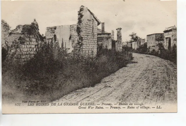PRUNAY - Marne - CPA 51 - Guerre - Ruines du village