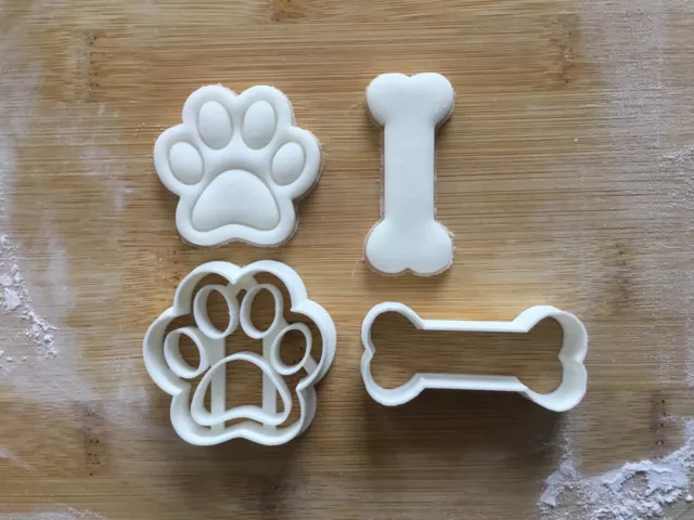 Paw And Dog Bone Cutter Ideal For Dog Treats Set of 2, Biscuit, Pastry,,Baking