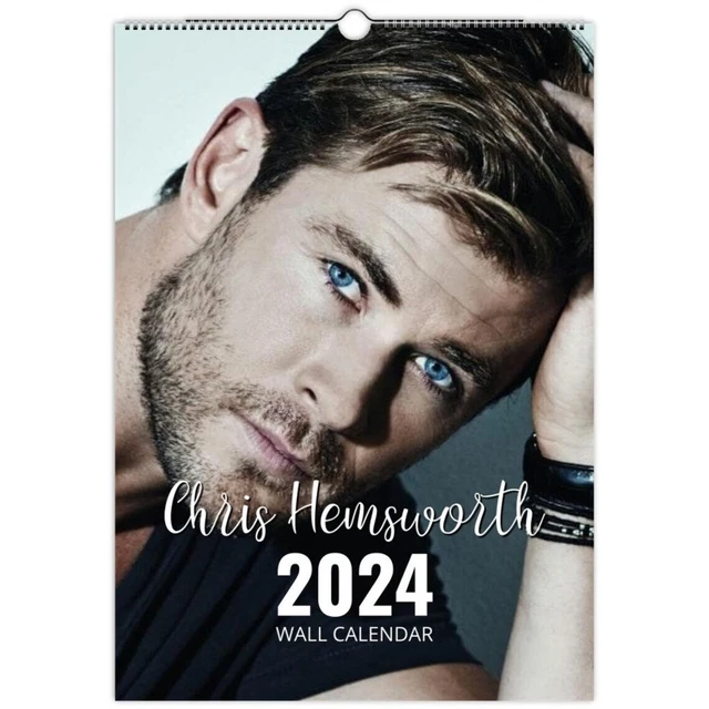 CHRIS HEMSWORTH 2024 Personalised Wall Calendar Slim Dates/Months 42
