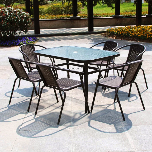 AL FRESCO MILANO 6 Piece Patio Set Garden Furniture Outdoor Black