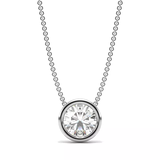 1/3 ct I1/HI Natural Diamond 9K White Gold Solitaire Diamond Pendant Necklace