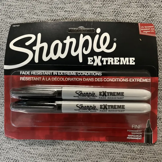 Sharpie Extreme Permanent Markers, Fine Point, Black, 2 Count